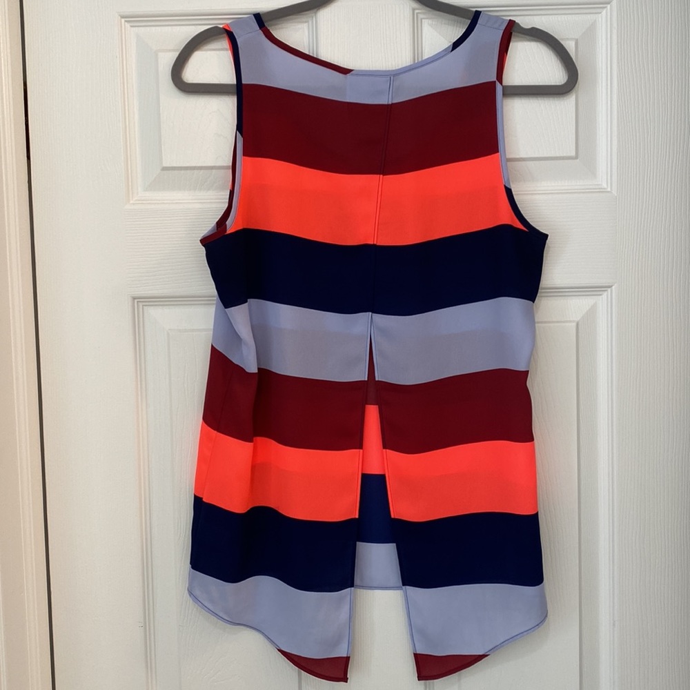Express Stripe Split Back Chiffon Tank M - image 3
